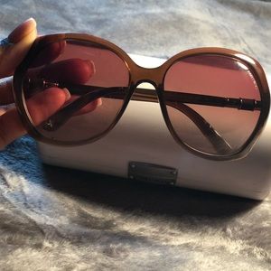 Authentic Jimmy Choo brown oversized sunglasses.